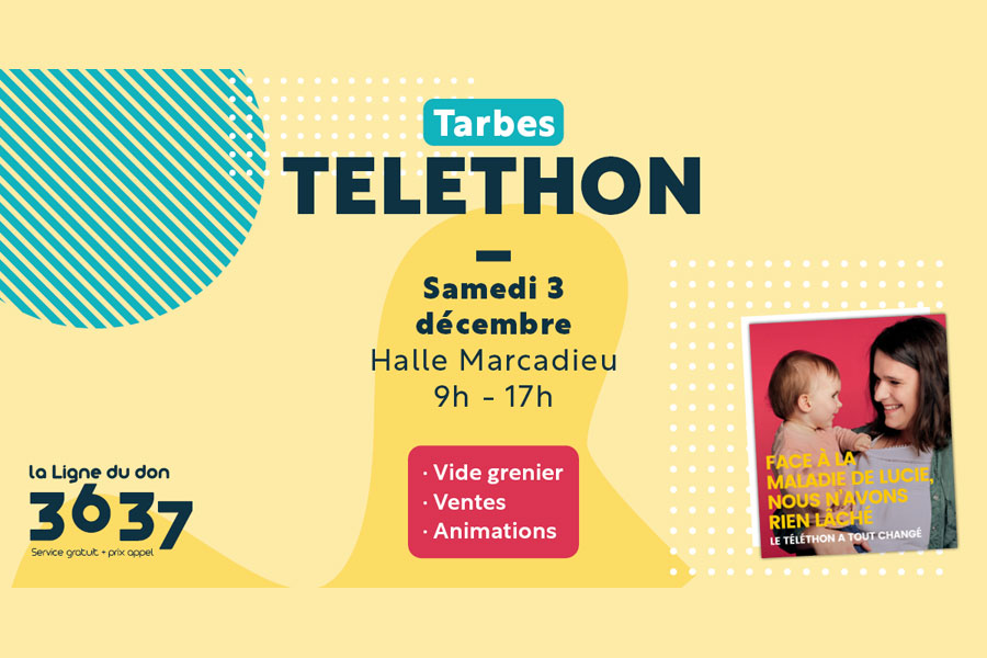 Vos rendez-vous Téléthon à Tarbes le week-end des 3 et 4 décembre