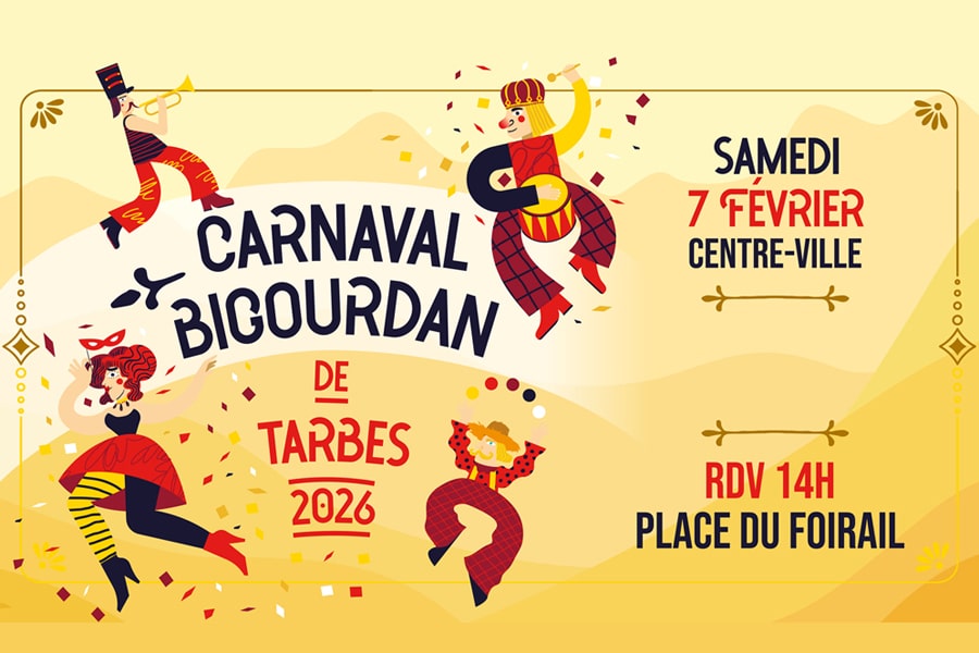 Rendez-vous au Carnaval bigourdan de Tarbes le samedi 7 février 2026 !