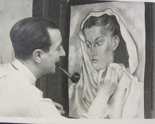 Conférence Henri Hague Photographie de Heinz Greiffenhagen alias Henri Hague, peintre juif allemand.