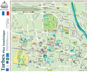 Découvrez le bloc plan touristique de Tarbes